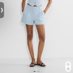 Aritzia High Waist Light Blue Shorts
